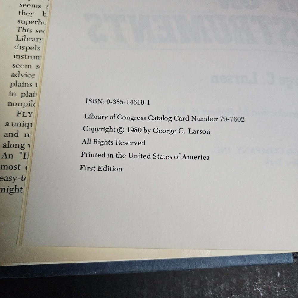 Fly On Instruments George C Larson Pilot's Library HCDJ 1980 Doubleday ROUGH - Picture 5 of 10
